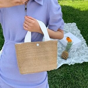 Small Straw Tote Bags, Lunch Bag Eco Shopping Bag, Casual All-Match Shoulder Bag